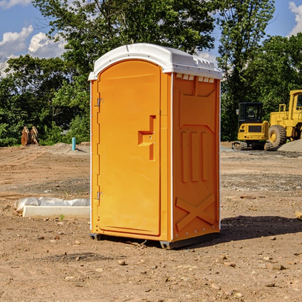 how often are the porta potties cleaned and serviced during a rental period in Canyon Dam CA